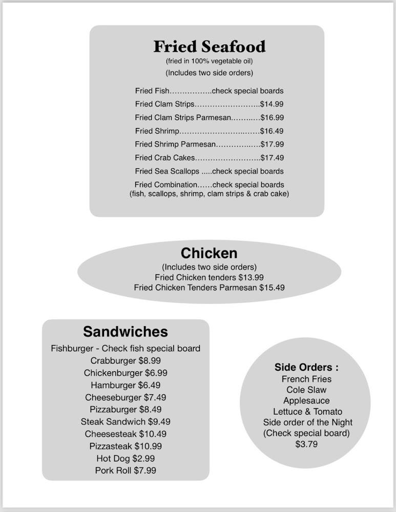 Smitty's Clam Bar - Menu Scan 2